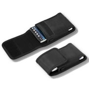 Universal Vertical Pouch Nylon Case with Belt Clip Holster Loop for Small Size Cell phone Fit Most Apple iPhone Samsung Galaxy LG Moto Cricket ,Xpm [Small - Black]