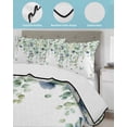 thumbnail image 4 of Quilts King Size Bedding Set, Sage Green Eucalyptus Lightweight Quilted Comforter, Weeping Botanical Farmhouse Leaves Soft Reversible Bedspread Coverlet with Pillow Covers for All Season, 96" x 106", 4 of 7
