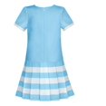 thumbnail image 2 of Robe Fille Bleue Manches Courtes Jupe Plissée Uniforme Scolaire 10 Ans, 2 of 6