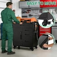 thumbnail image 5 of IKIMI Metal Garage Storage Cabinet with Wheels, Rolling Tool Cabinet with 2 Pegboard and 10 Hook for Workshop, Basement, Warehouse, 5 of 8