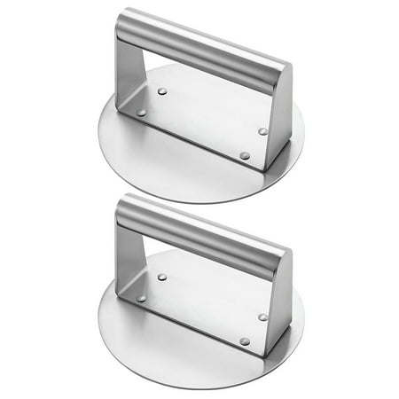 

FRCOLOR 2pcs Round Burger Press Stainless Steel Burger Smasher Tool Patty Press Grilling Meat Press