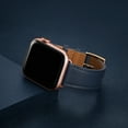 thumbnail image 5 of WFEAGL Genuine Leather Business Replacement Apple Watch Band 42mm 44mm 45mm Dark Blue/Rose Gold, 5 of 6