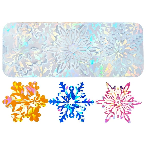 Aellinatey Holographic Snowflake Christmas Silicone Mold Crystal Epoxy Resin Mold Jewelry