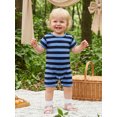 thumbnail image 5 of BemeyourBBs Infant Baby Girl Boy Summer Striped Romper One Piece Outfit Casual Short Sleeve Stripes Print Jumpsuit Shorts Baby Basic Clothes, 5 of 9