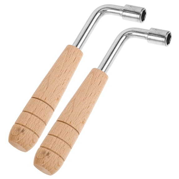 HOOWIFFY Harp Tuner Set Light Brown Wood 2Pcs