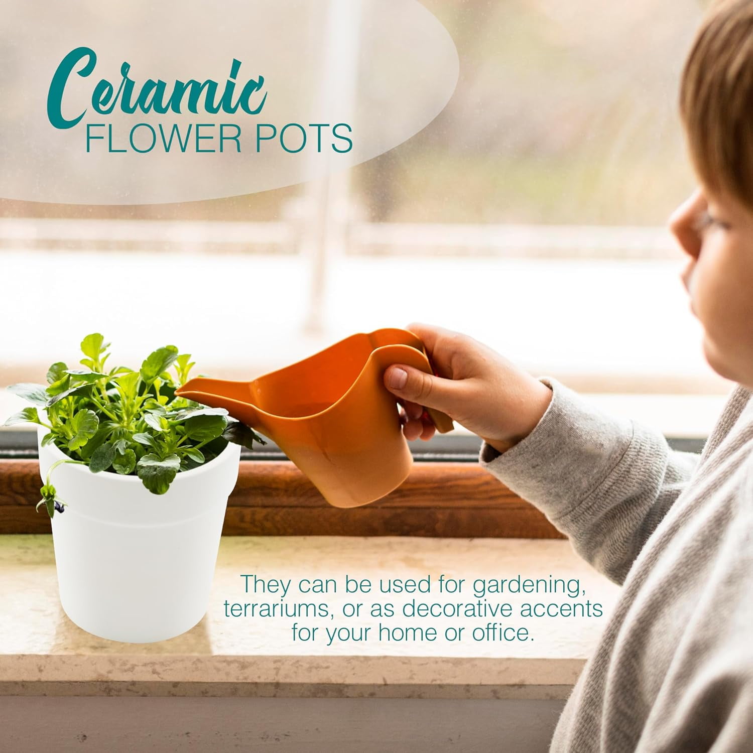 4E's Novelty 12-Pack Small Ceramic Flower Pots with Drainage Holes, 3.14-inch Clay Planters for Succulents, Cactus, DIY Painting Craft