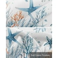 thumbnail image 6 of Blue Starfish Coastal Kitchen Valances for Windows Farmhouse Linen Window Valance Curtain for Living Room Window Treatment Summer Ocean Coral Jellyfish Valance Rod Pocket Topper Drape, 42 x 18 Inch, 6 of 6