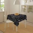 thumbnail image 4 of Halloween Tablecloth Square 60 x 60 Inch Black White Bats Spider Web Table Cloth Polyester Fabric Farmhouse Halloween Holiday Black Table Cover for Home Party Picnic Indoor Outdoor Decor, 4 of 6