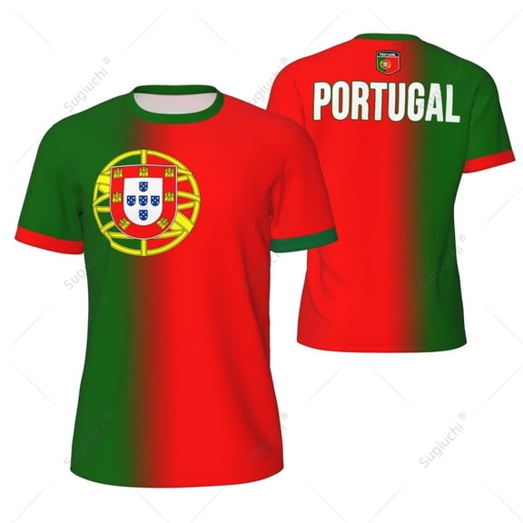 Sports Mesh T-shirt Portugal Flag For Running Bike Soccer Tennis Football Fitness Tees 3D Printed Custom