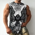 thumbnail image 1 of Pattern Print Muscle Tank For Retro Athletic Sleeveless Shirt Suitable For Daily Casual Wear And Gym Workout, 1 of 3