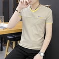 thumbnail image 2 of Camisetas holgadas con estampado sencillo para hombre, camisetas de calle con cuello en V, camisetas casuales para hombre, camisetas de estilo vintage a rayas, camisetas económicas, 2 of 5