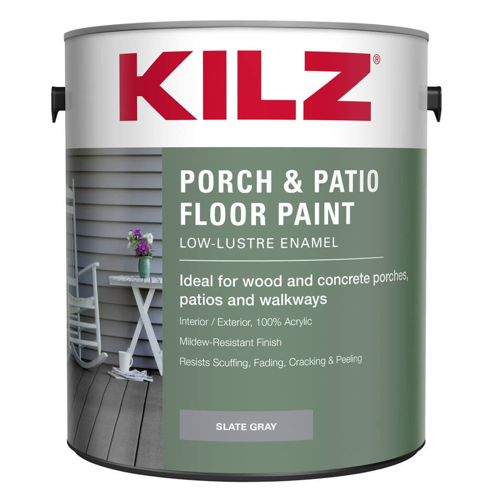 KILZ Interior/Exterior Enamel Porch and Patio Latex Floor Paint, Low