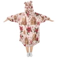 thumbnail image 2 of Wearable Blanket with Sleeves and Pocket Oversized Hooded Sweatshirt 3-14 YR Houses and Flowers L, 2 of 7