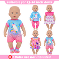 thumbnail image 3 of 4 Set Baby Doll Clothes for 13-16 Inch Dolls, 6 Pcs 14 Inch Doll Clothes Accessories Dress Outfits Skirts, Top, Pants, Jumpsuit (NO DOLL), 3 of 9
