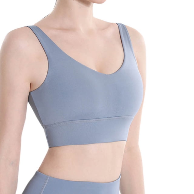 Timegard Soutien-Gorge de Sport Longline pour Femmes à Fort Impact Col Rond Extensible Débardeur de Yoga Rehausseur