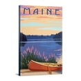 thumbnail image 1 of Maine, Canoe and Lake, (12x18 Wrapped Canvas, Wall Decor, Artwork), 1 of 5