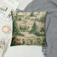 thumbnail image 2 of SHERONV Winter Toile Throw Pillow Covers  Green Christmas Pillow Cases Xmas Santa Deer Holiday Decorative Cushion Covers for Sofa Couch 20x20in, 2 of 5