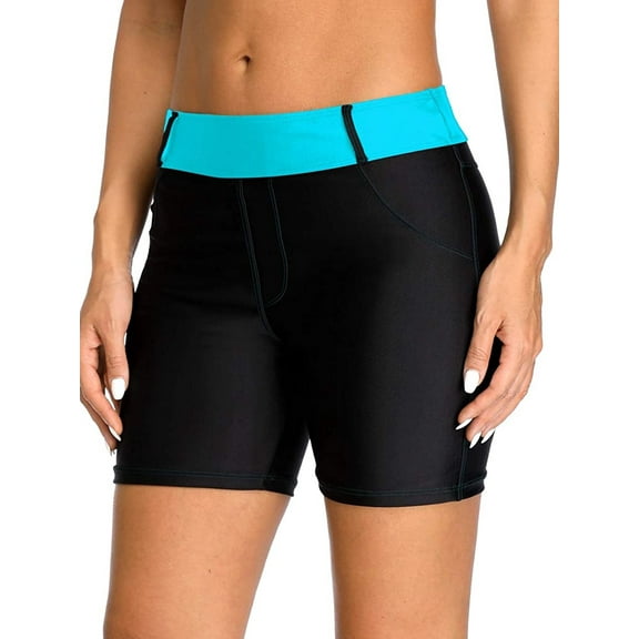 Charmo Womens Swim Shorts High Waist Swimsuits Shorts Swim Short with Pockets