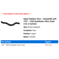 thumbnail image 2 of Upper Radiator Hose - Compatible with 1957 - 1958 Studebaker Silver Hawk 3.0L 6-Cylinder, 2 of 2
