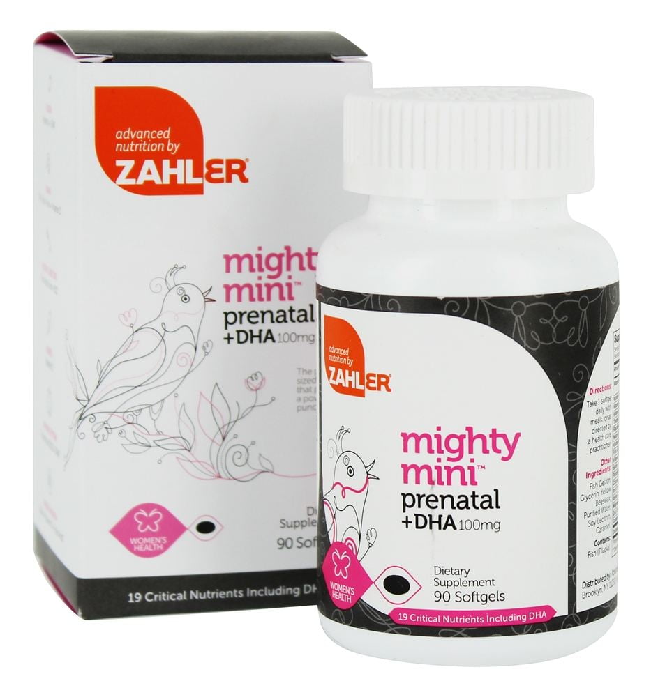 Zahler Mighty Mini Prenatal DHA, One a Day Complete Prenatal Vitamins
