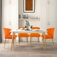 thumbnail image 4 of MOJAY Modern Velvet Dining Chair Set of 2 with Tufted Backrest and Golden Legs, Orange, 4 of 9