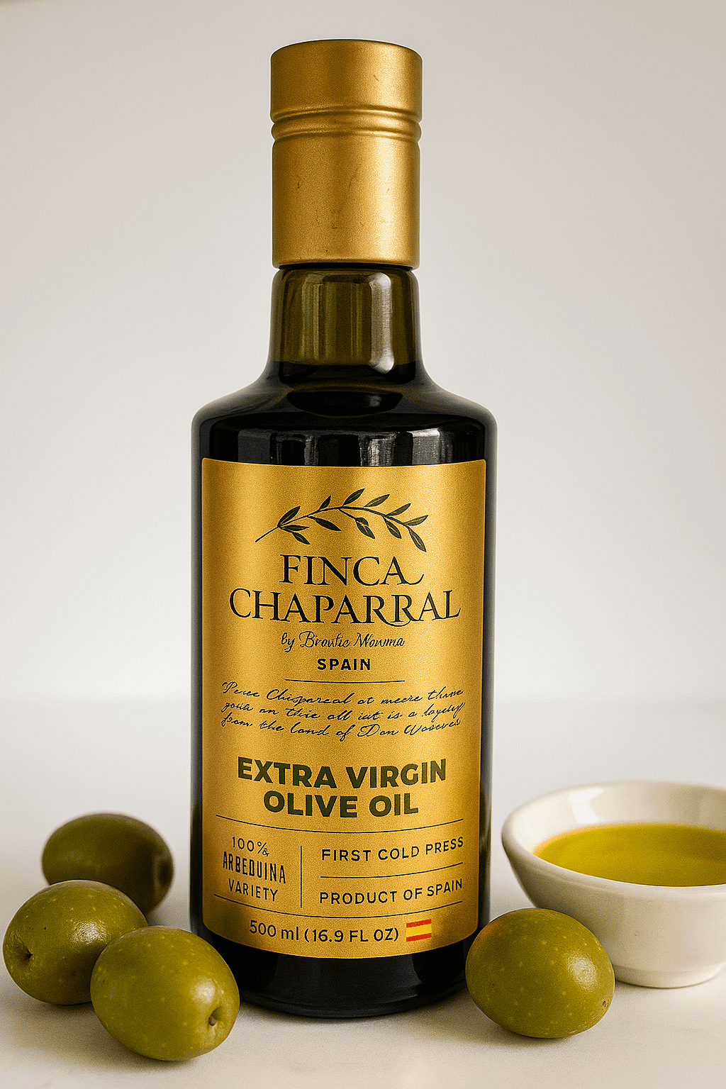 Finca Chaparral Arbequina Extra Virgin Olive Oil, Cold Pressed, 16.9 oz