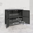 thumbnail image 3 of Outsunny Wicker Outdoor Storage Cabinet with 2 Magnetic Doors, Dark Grey, 3 of 10