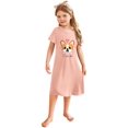 thumbnail image 5 of Oudiya Girls Short Sleeve Nightgowns Soft Print Pajamas Sleepwear Nighties for Kids 4-12, 5 of 6