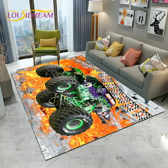 Cartoon Jam 3D Truck Carpet Rug for Home Living Room Bedroom Sofa Doormat r kids Area Rug Non-slip Floor Mat