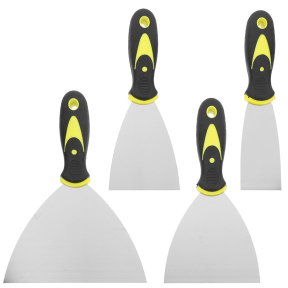 Aloha 4 Pcs Stainless Steel Drywall Taping Knives Putty Set Wall Scraper with Flexible Steel and Comfortable and Anti-slip Handle 1.5 Inch 3 Inch 4 Inch 6 Inch