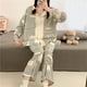 thumbnail image 3 of Pijamas de manga larga, pijamas de manga larga para mujer, pijamas con cuello vuelto, pijamas de manga larga, materiales ecológicos, 3 of 9