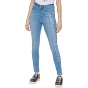 Karl Lagerfeld Paris Womens Logo Print Cropped Skinny Jeans