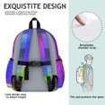 thumbnail image 5 of Blue and Purple Checkered Pattern Backpack for School, Cute School Bag with Adjustable Shoulder Straps and Padded Back, 13.4"x11"x4.7", 5 of 5