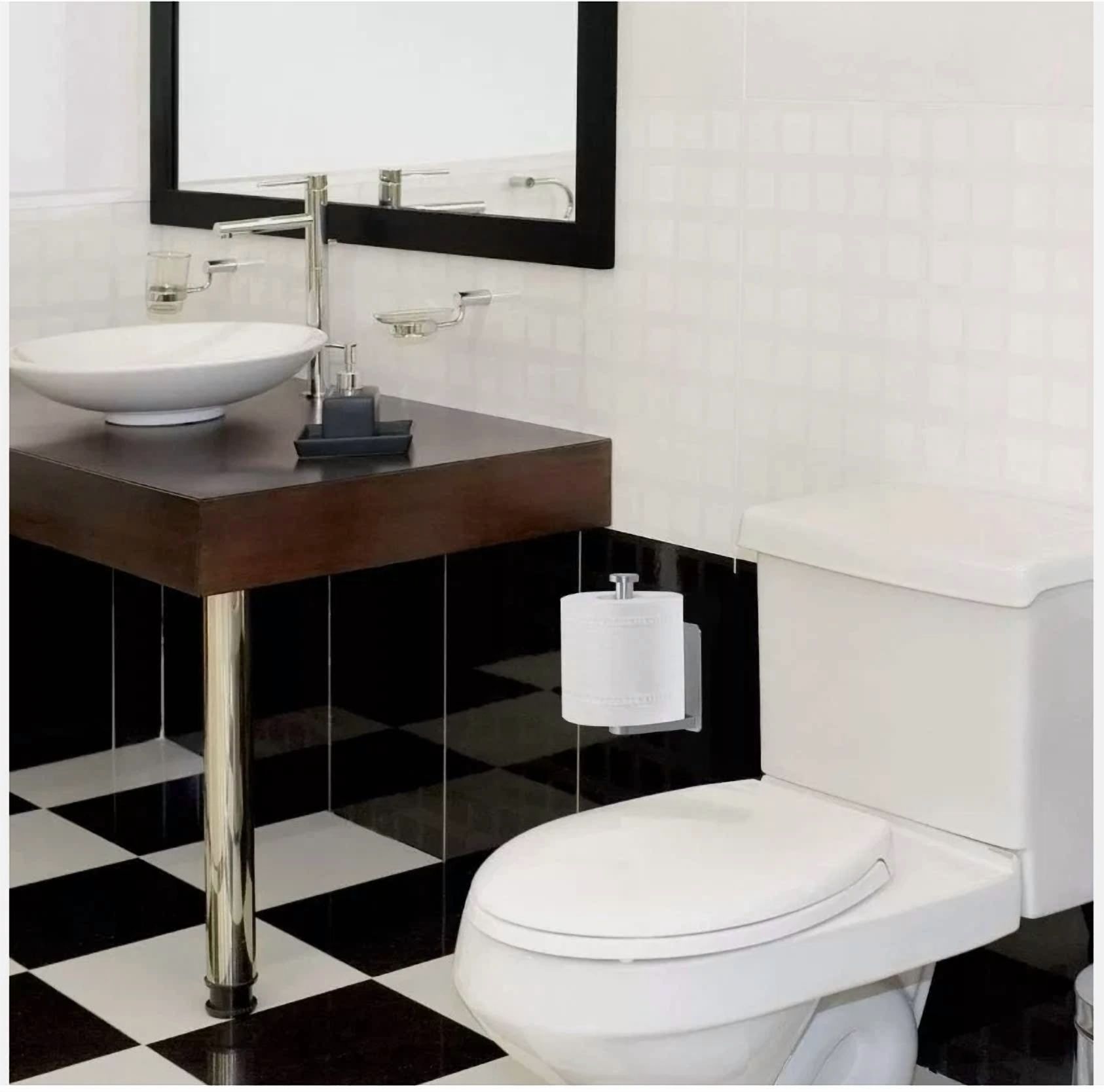 CRESTIN- 2 Stand Stainless Bathroom Paper Stand Toilet Paper Roll Holder Tissue Storage
