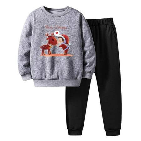 

Toddler Boys Girls Winter Christmas Long Sleeve Letter Prints Pullover Tops Pants 2PCS Outfits Clothes Set Boys Shorts Outfits Boy Clothes Pack Boy Baby Kits 36 Month Boy Clothes Cutest Outfits Baby