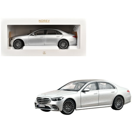 2021 Mercedes-Benz S-Class AMG Line Silver Metallic with Sunroof 1/18 Diecast Model Car by Norev