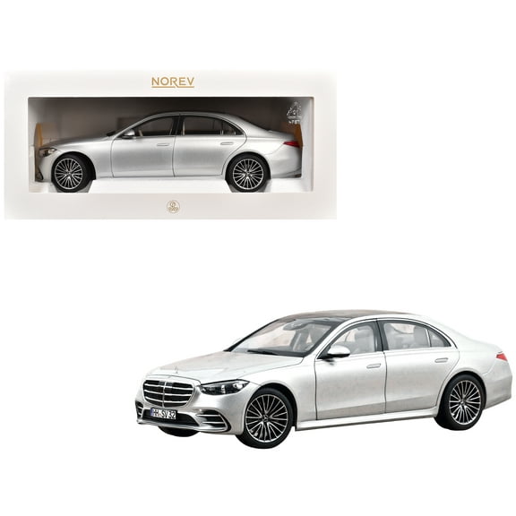 2021 Mercedes-Benz S-Class AMG Line Silver Metallic with Sunroof 1/18 Diecast Model Car by Norev