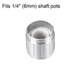 thumbnail image 3 of 2 pcs Botón de potenciómetro con eje estriado tono plateado de aluminio Diámetro de eje de 6 mm Botón rotativo 13 mm x 13 mm Botón de control de volumen, 3 of 3