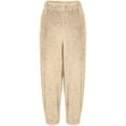 thumbnail image 6 of Mohiass Womens Fleece Pajama Pants, Winter Warm Fuzzy Lounge Bottoms Long Soft Plush Fluffy Pj Pants with Pockets Beige S, 6 of 7