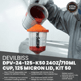 thumbnail image 4 of Devilbiss 802343 Startingline Auto Paint & Priming System HVLP Guns – (DPV-24-DEMO) EVO 24oz DeKups, (DPC-44) 13in Cup Cleaning Brush, (DPV-24-125-K50) 24oz Cup (50 Pack) & Cleaning Cloth, Bundle Kit, 4 of 5