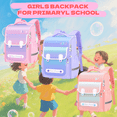 thumbnail image 2 of School Backpack for Girls, Girls Backpack, Kids Backpack with Multiple Pockets School Backpack for Primary Elementary - Pink, 2 of 8