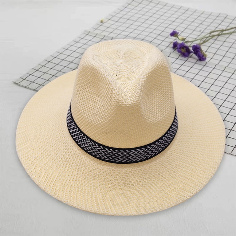 Packable Straw Fedora Panama Sun Hat Unisex Foldable UPF 50 Ltpwer Straw Fedora Panama Hat for Men Women Unisex Wide  main image 3