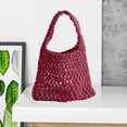 thumbnail image 6 of ZenCart Hand-Woven Wrist Tote Bag Cotton Rope Braided Hollow Out Handbag Ladies Portable Wristlet Handbag for Travel Beach Shopping, 6 of 7