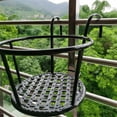 thumbnail image 4 of 1 Pack Hanging Railing Planters Outdoor Balcony Hanging Planters Iron Art Hanging Baskets Pot Stand Plant Holders for Porch Railing, Deck, Fence,Patio,Ledge 8.3"X4.7" !Black, 4 of 5