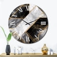 thumbnail image 1 of Designart "Marble Granite Agate with Gold Accents IV" Modern Geometric Oversized Wall Clock, 1 of 6