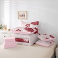 thumbnail image 6 of Manfei Cute Flower Floral 7pcs Bedding Comforter Set,Retro Minimalism Aesthetic Queen Bedding Sets,Red Pink Queen Sheet Sets For Kids,Luxury Bedroom Decor Reversible, 6 of 8