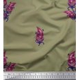 thumbnail image 1 of Soimoi Polyester Crepe Fabric Artistic Leaves Print Fabric by Yard 52 Inch Wide, 1 of 5