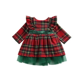 Toddler Kids Baby Girls Christmas Plaids Bowknot Princess Short Sleeve Dress Party Xmas Dresses Walmart