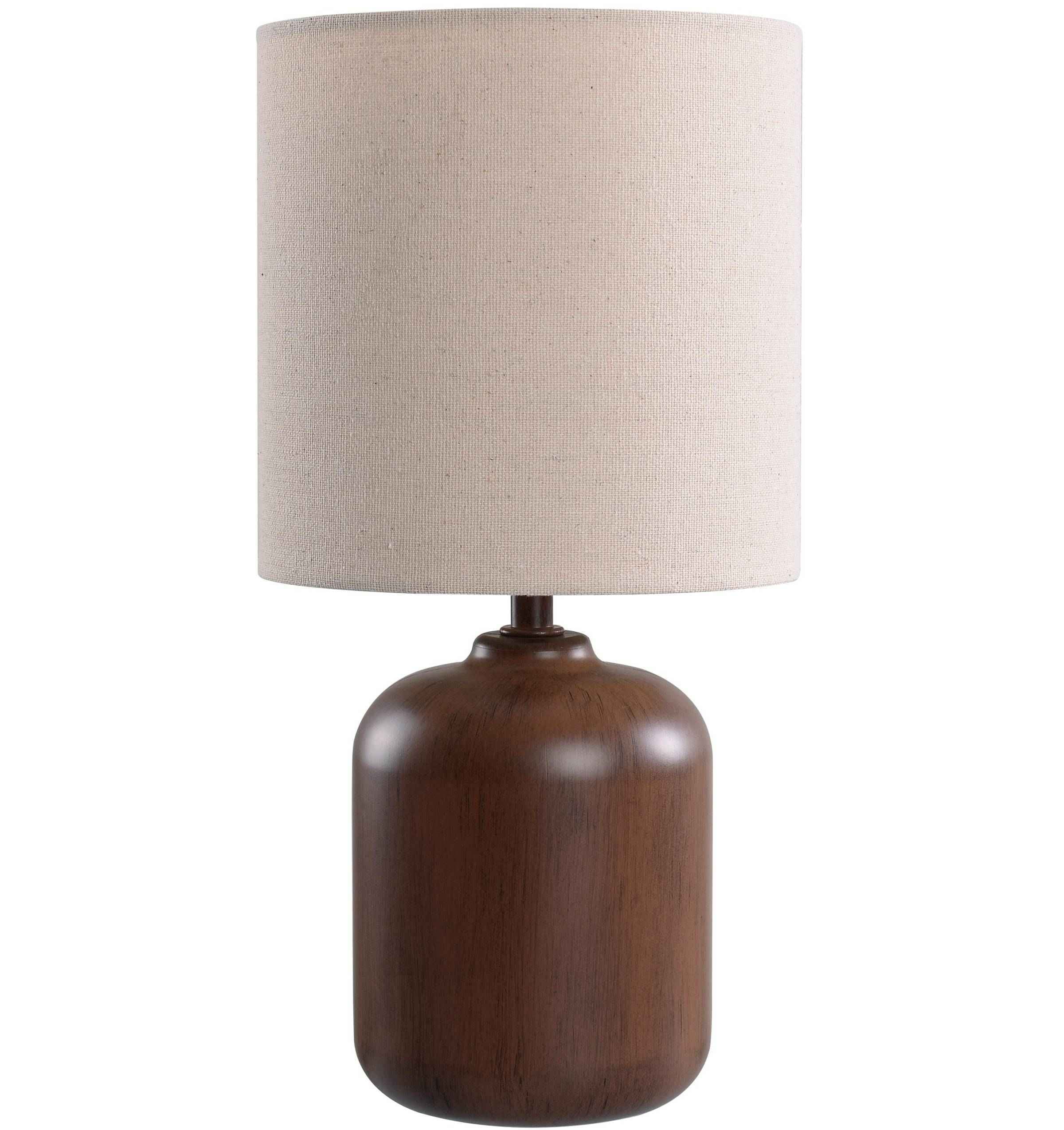 Mainstays Mini Faux Wood Table Lamp with Shade 12.75"H-Wood Finish and Traditional Style
