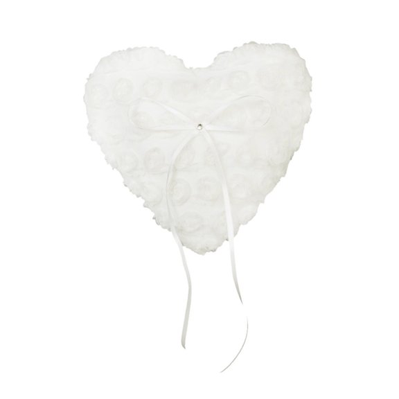 Raindrops 15 *17cm Ring Bearer Pillow Wedding Heart Decor Bridesmaid White